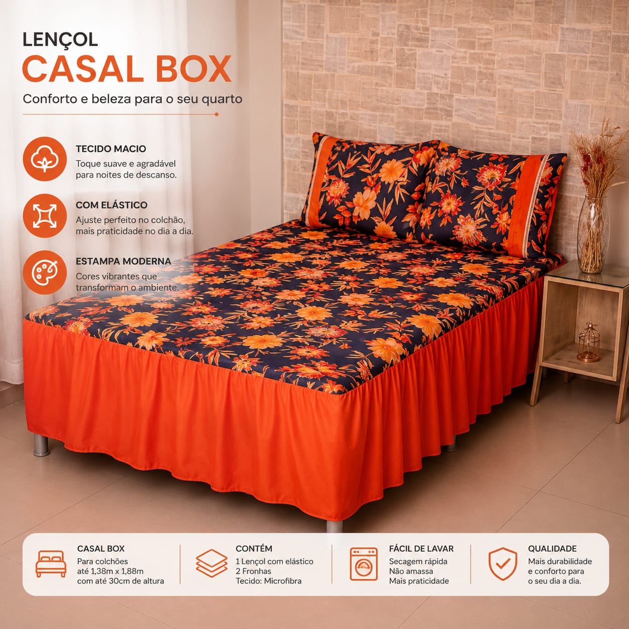 COLCHA COM ELASTICO CASAL ESTAMPADA - SONHO E ARTE